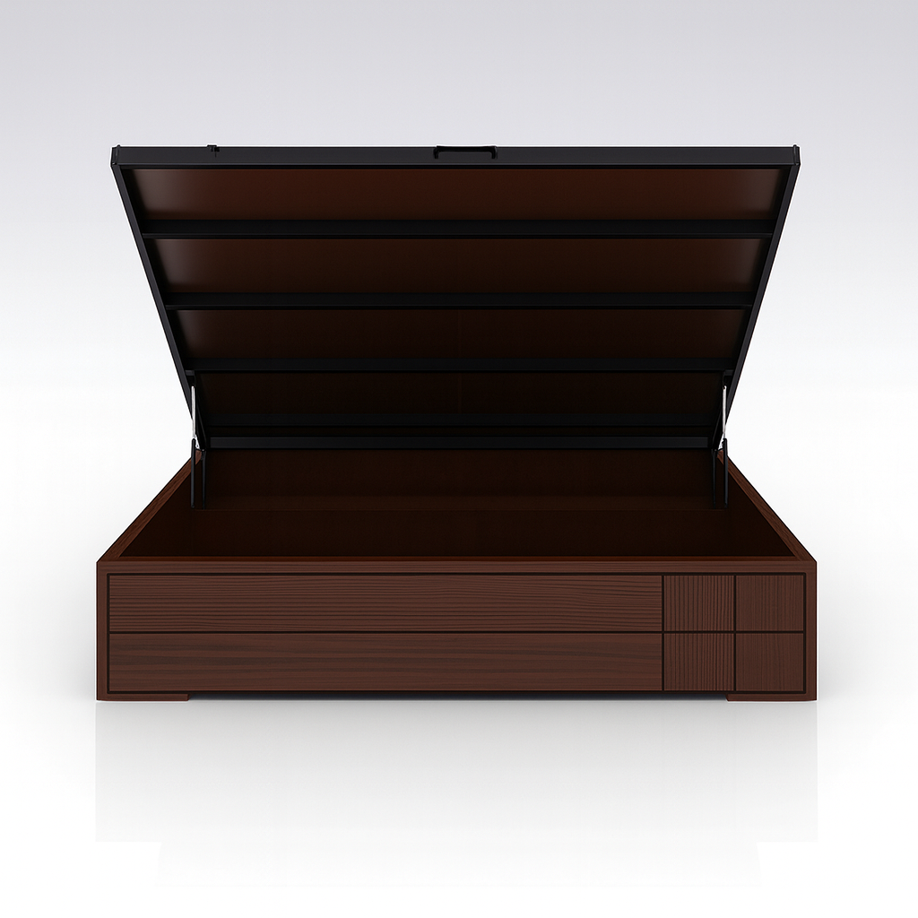 Aryvara Wooden King Bed with Hydraulic Storage