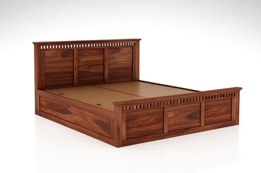 Adolf Sheesham Wooden Queen Bed With Box Storage