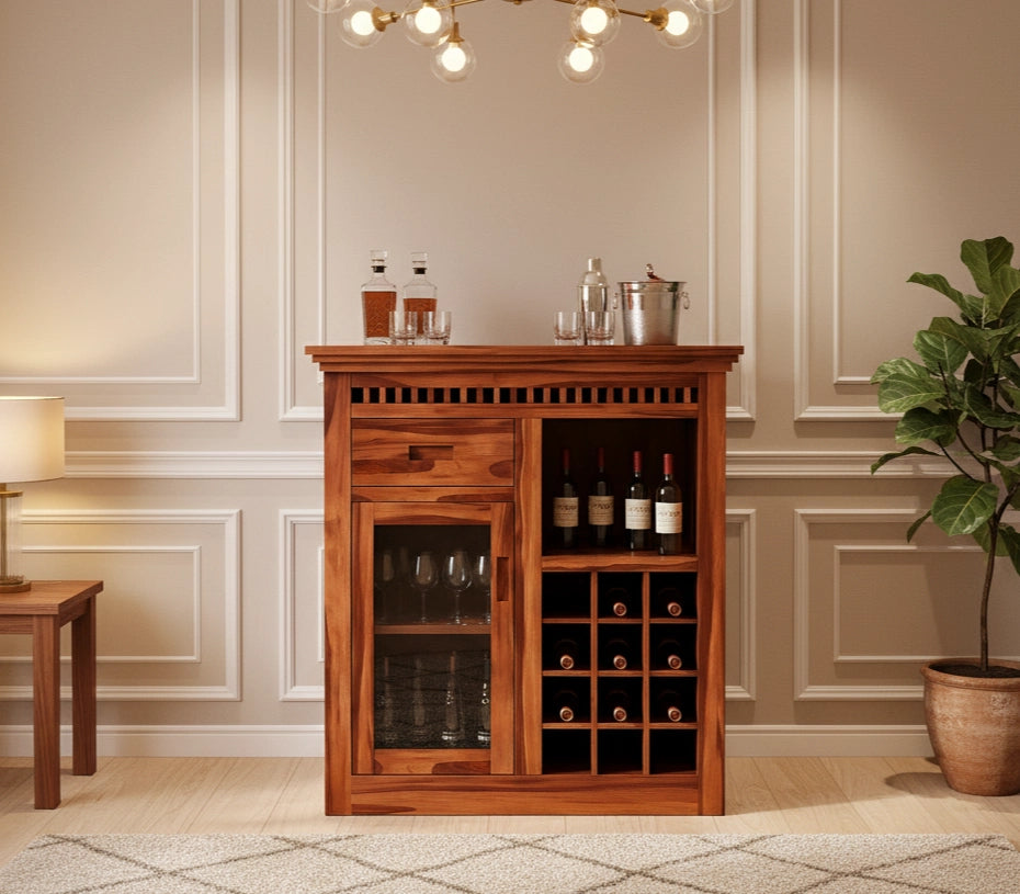 Adolf Wooden Small Bar Cabinet