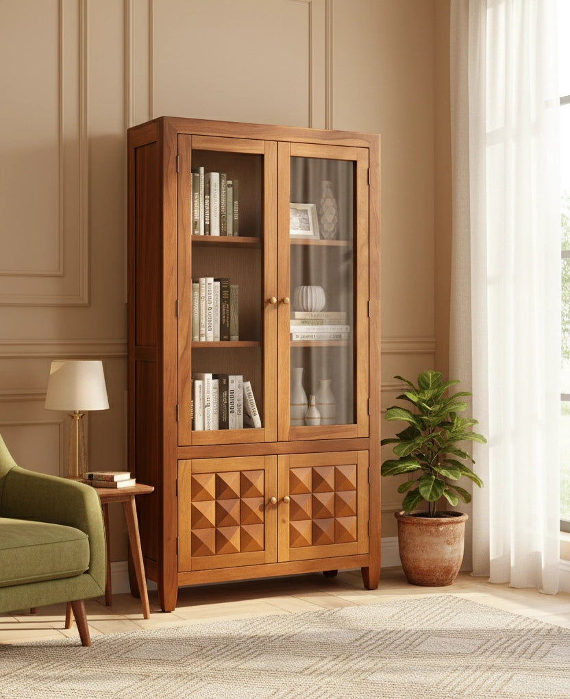 Magadha Wooden Bookshelf 2 Door
