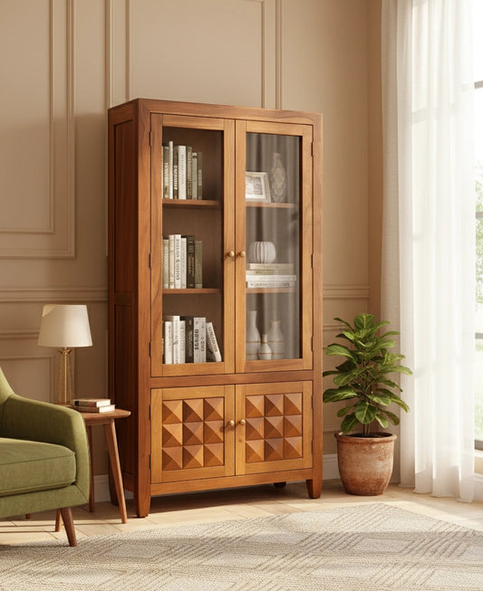 Magadha Wooden Bookshelf 2 Door