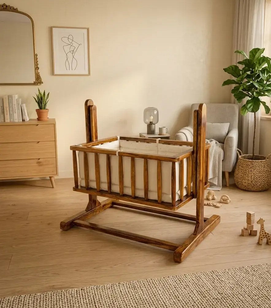 Bambi Sheesham Wooden Cradle/Crib