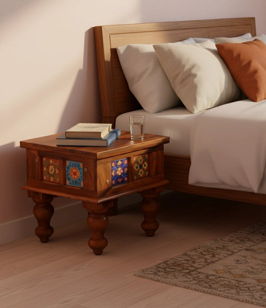 Casa Sheesham Wood Bed Side Table