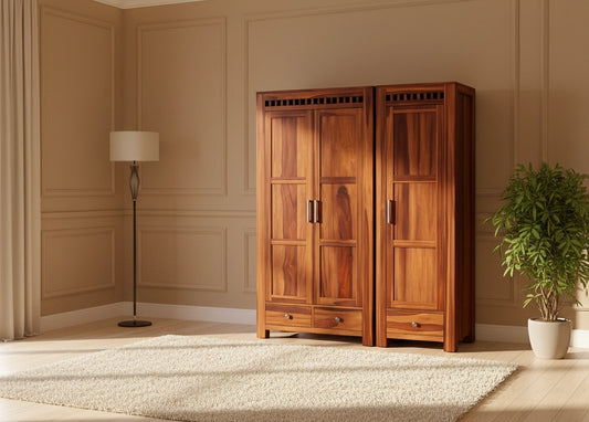 Adolf Wooden 3 Door Multi-Utility Wardrobe