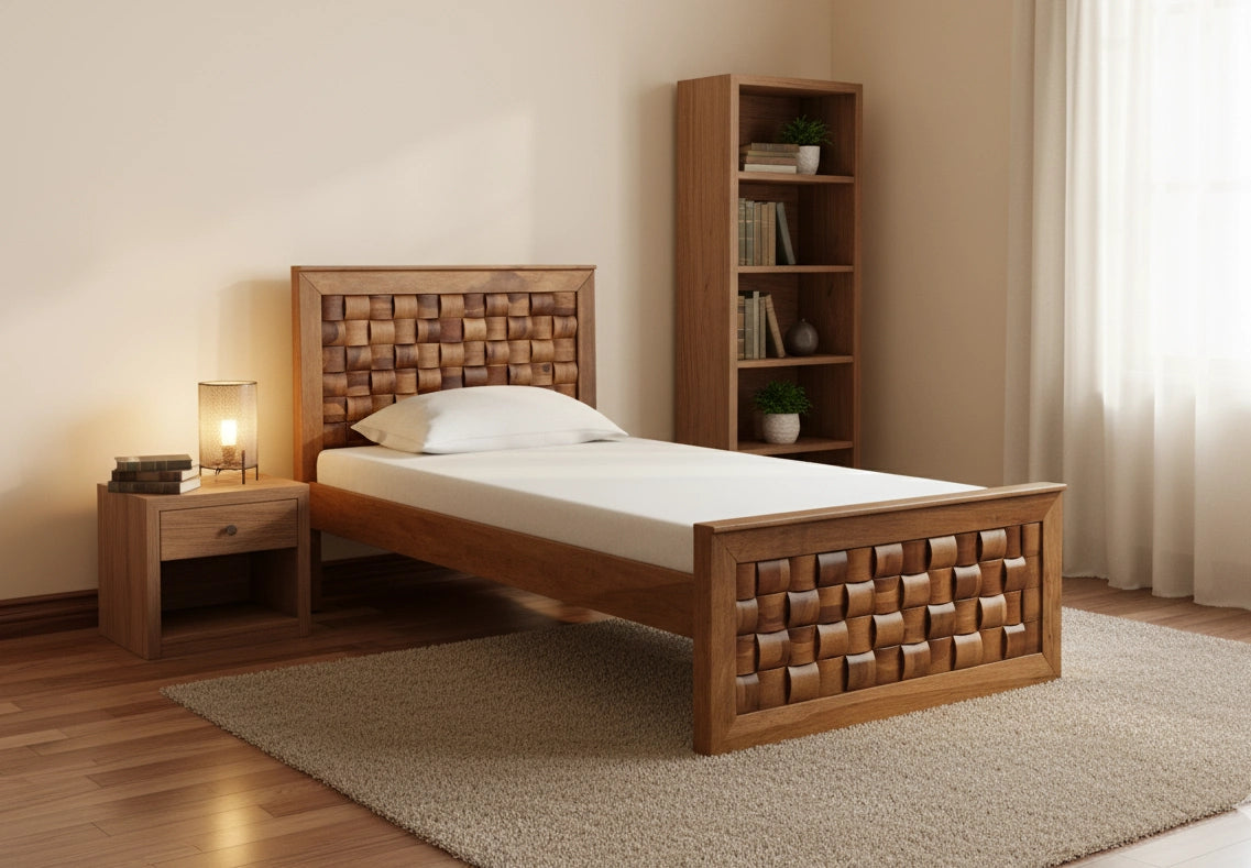 Niwar Wooden Single Bed without storage