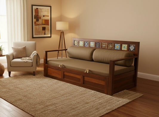 Casa Sheesham Wood Sofa Bed
