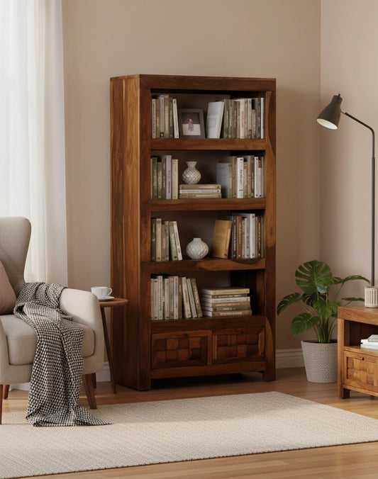 Niwar Solid Wooden Bookshelf