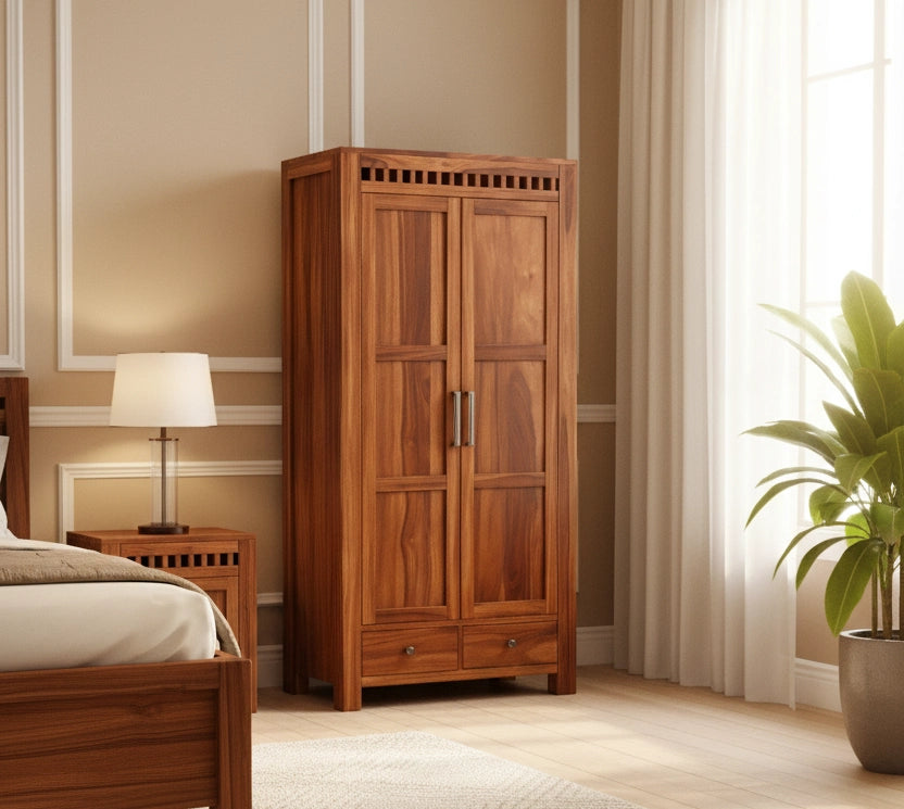 Adolf Wooden 2 Door Multi-Utility Wardrobe
