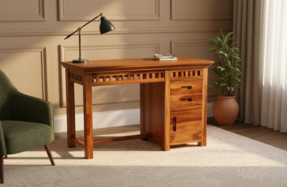 Adolf Study Table with Pull Out Drawers and Cabinet