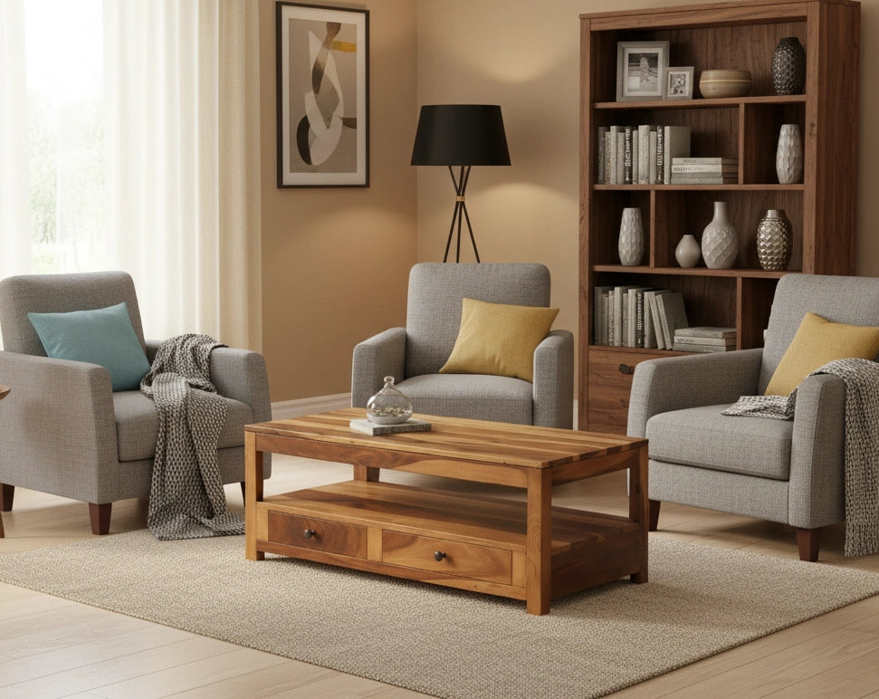 Nivasa Wooden Lift Top Coffee Table