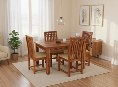 Adolf Wooden Dining Table 4 Seater Set