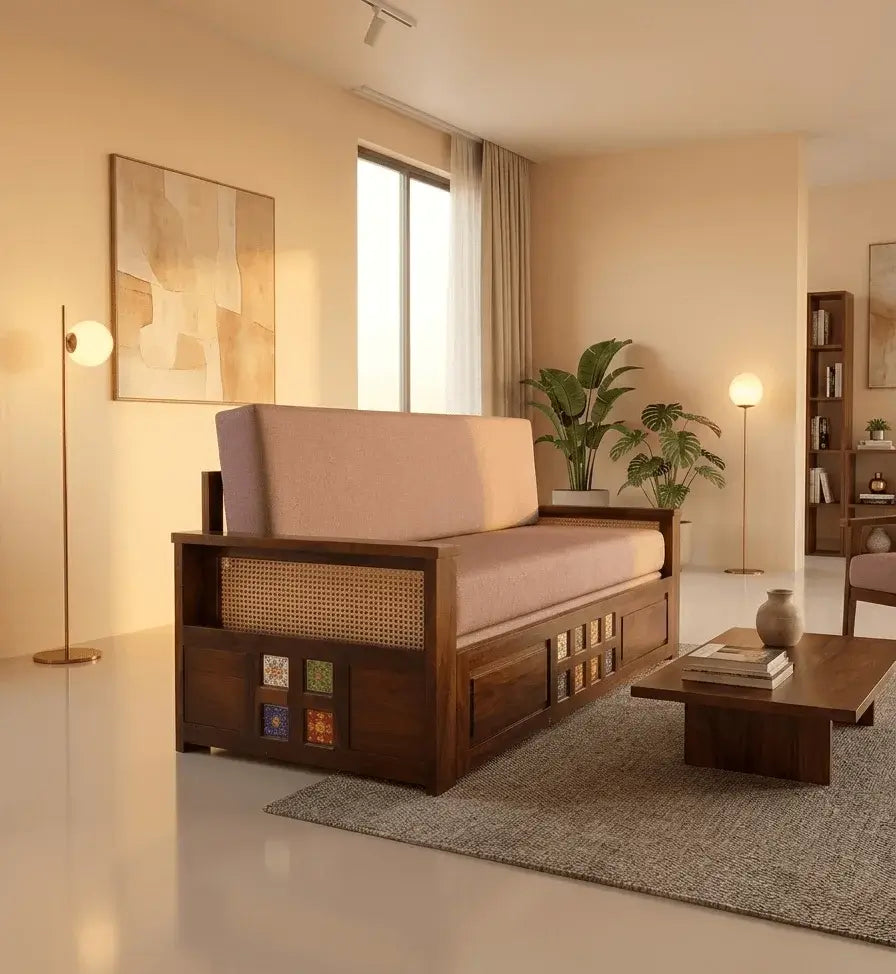 Siya Casa Solid Wood Sheesham Sofa Bed
