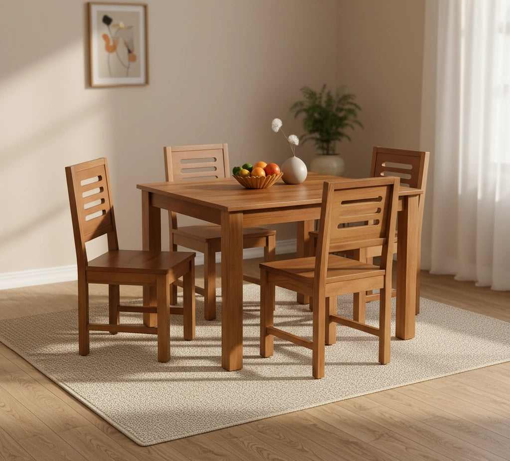Harmony Sheesham Wood Dining Table 4 Seater Set