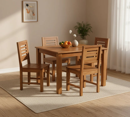 Harmony Sheesham Wood Dining Table 4 Seater Set