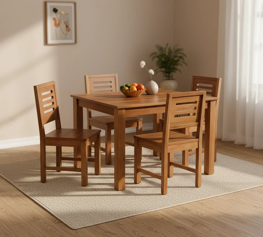 Harmony Sheesham Wood Dining Table 4 Seater Set