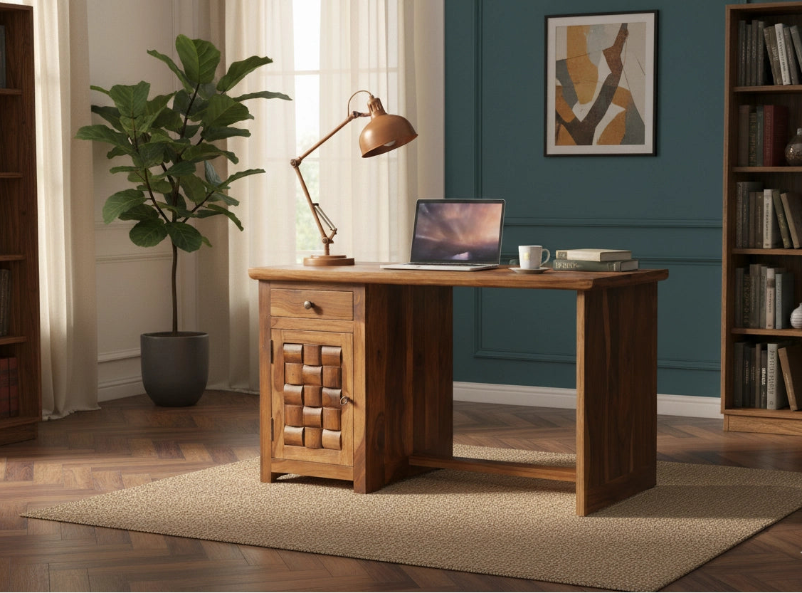 Niwar Study Table in Sheesham Wood
