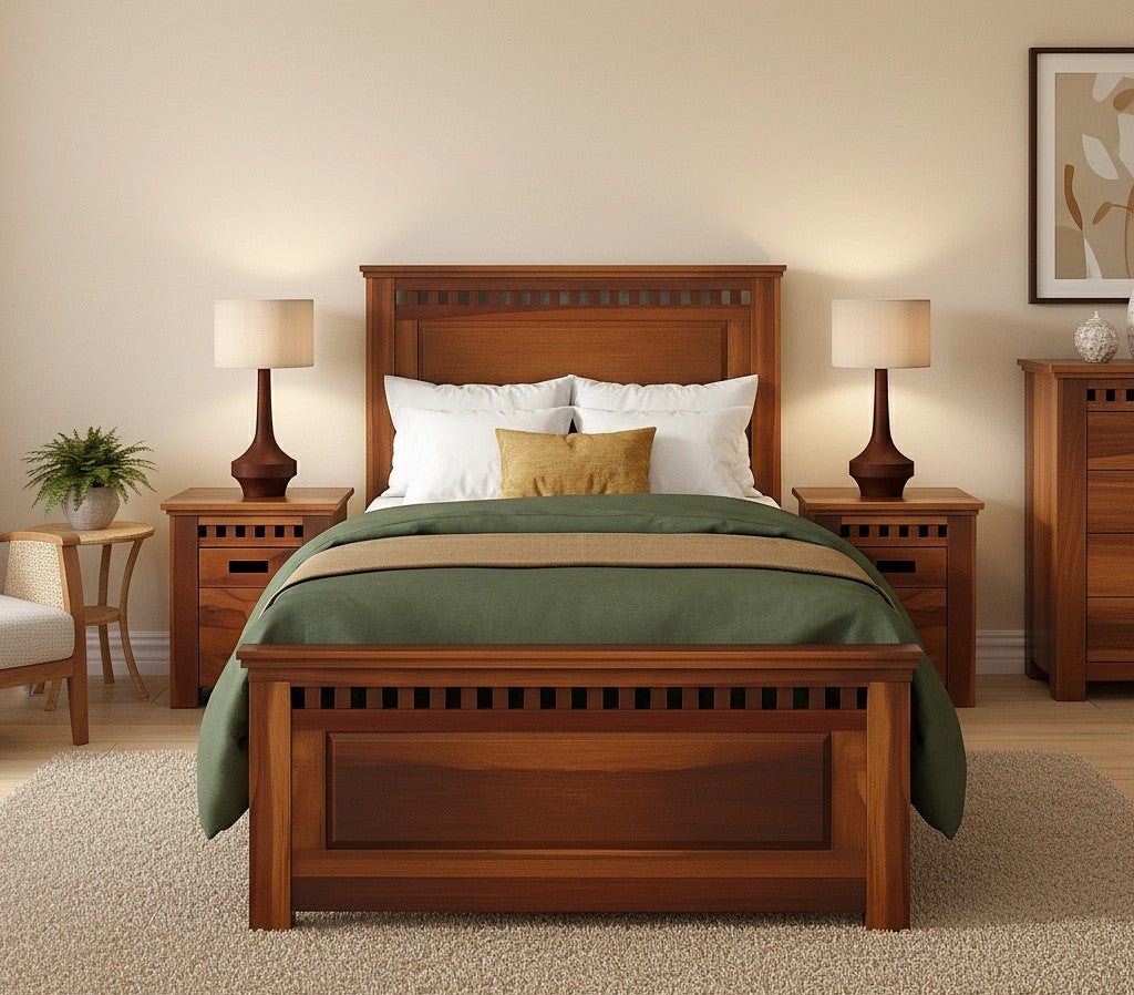 Adolf Wooden Single Bed with storage