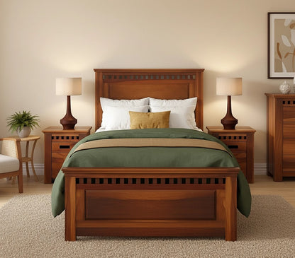 Adolf Wooden Single Bed with storage