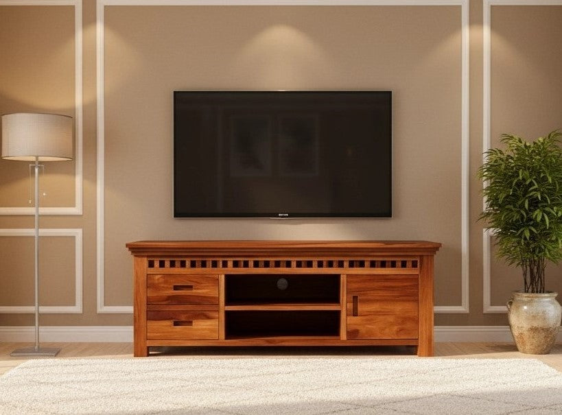 Adolf Wooden Tv Unit with Open & Close Storage